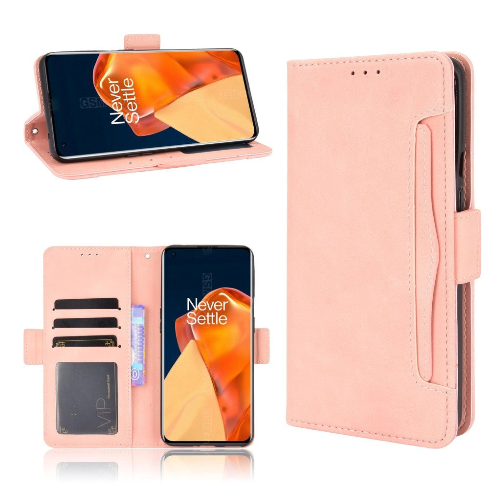 OnePlus 9 Pro Leather Case w. External Card Holder - Pink