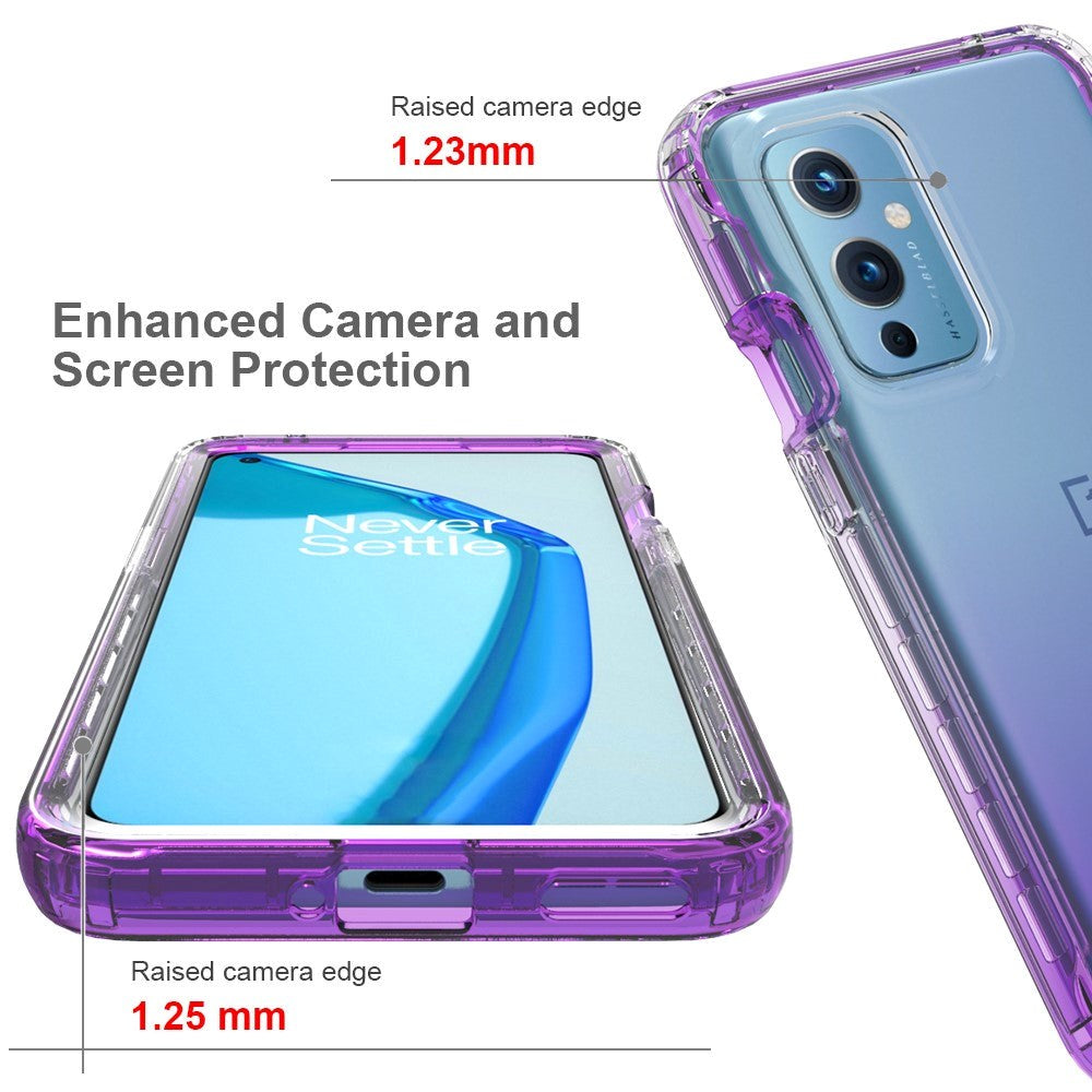 OnePlus 9 Hybrid Plastic Case - Transparent / Purple