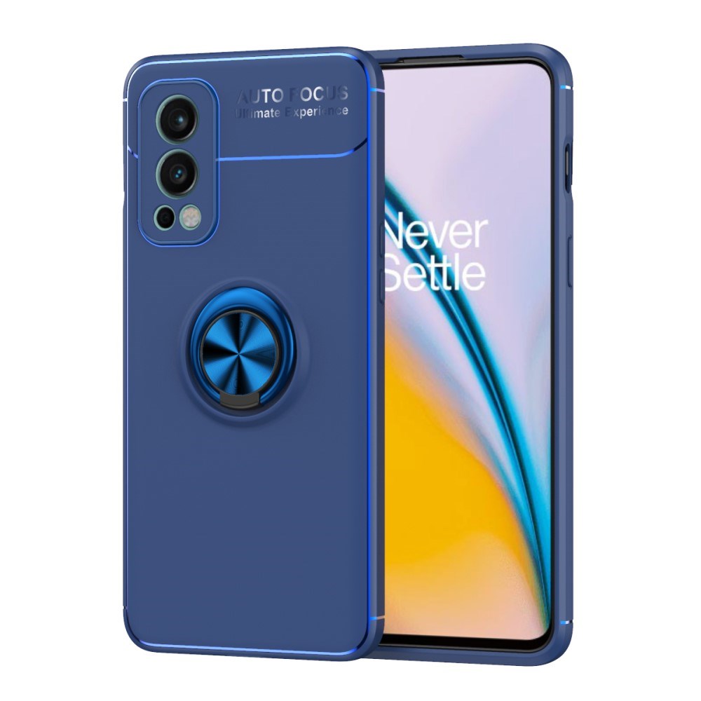 OnePlus North 2 (5G) Plastic Case w. Magnetic Ring Holder - Blue