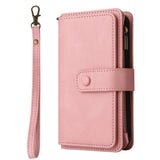 OnePlus 9 Leather Flip Case w. Strap, Wallet & 15 Card Holders - Pink