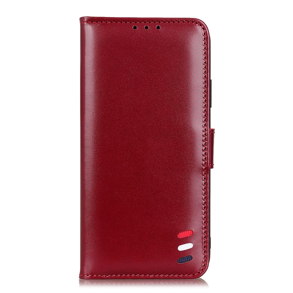 OnePlus 10 Pro Tri-Colour Leather Wallet Case - Red