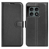 EIDERWOOD OnePlus 10 Pro Faux Leather Flip Case with Cardholder & Stand Function - Black