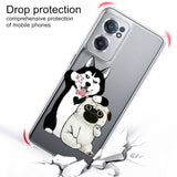 OnePlus Nord CE 2 5G Flexible Transparent Plastic Case with Print - Dogs