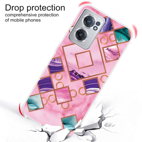 OnePlus Nord CE 2 5G Flexible Plastic Case - Marble - Pink