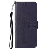 OnePlus Nord CE 2 (5G) Leather Wallet Case - Owls in Tree - Purple