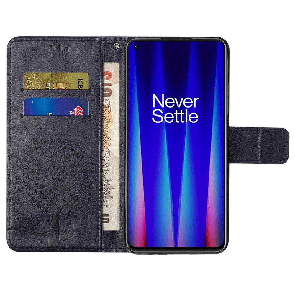 OnePlus Nord CE 2 (5G) Leather Wallet Case - Owls in Tree - Purple