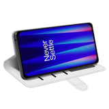 EIDERWOOD OnePlus Nord CE 2 (5G) Faux Leather Flip Case with Cardholder & Stand Function - White