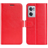 EIDERWOOD OnePlus Nord CE 2 (5G) Faux Leather Flip Case with Cardholder & Stand Function - Red