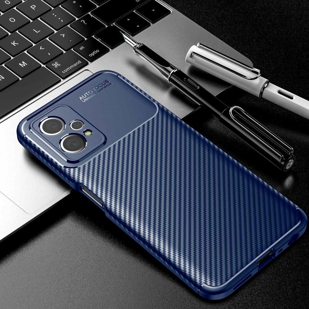 OnePlus Nord CE 2 Lite (5G) Carbon Fiber Flexible Plastic Back Case - Blue