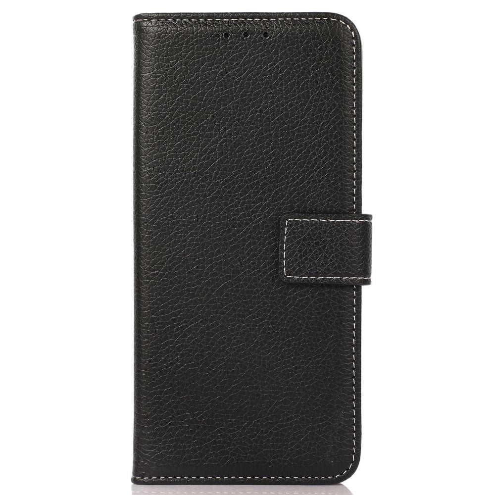 OnePlus Nord CE 2 Lite (5G) Litchi Leather Flip Wallet Case - Black