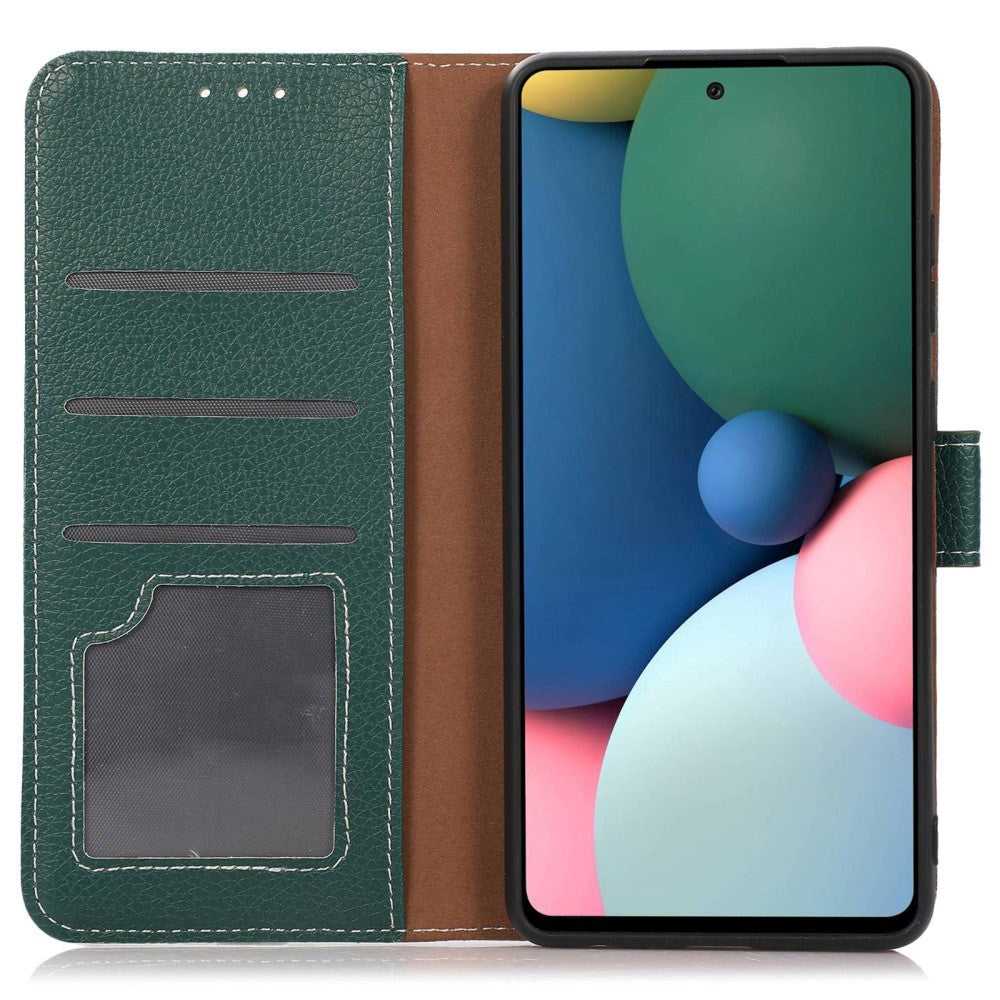 OnePlus Nord CE 2 Lite (5G) Litchi Leather Flip Wallet Case - Green