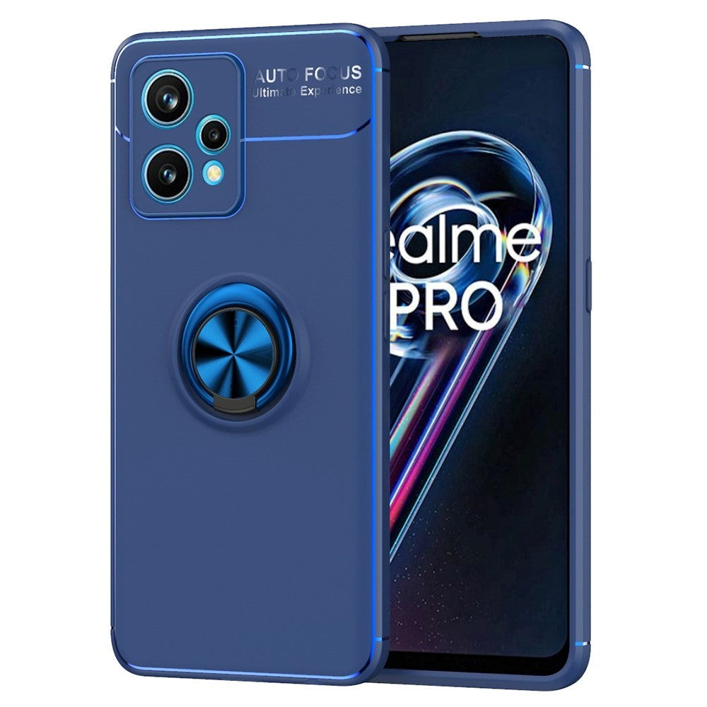 OnePlus Nord CE 2 Lite (5G) Flexible Back Case with Magnetic Ring Kickstand - Blue with Blue Ring