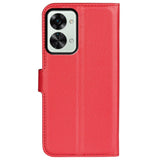 EIDERWOOD OnePlus Nord 2T (5G) Faux Leather Flip Case with Cardholder & Stand Function - Red