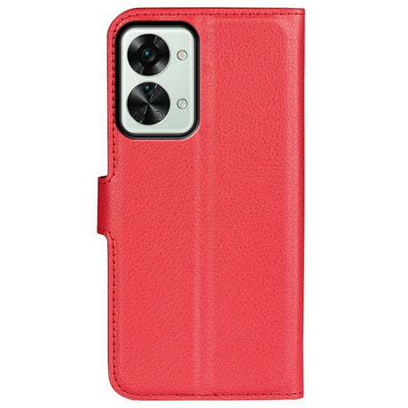 EIDERWOOD OnePlus Nord 2T (5G) Faux Leather Flip Case with Cardholder & Stand Function - Red