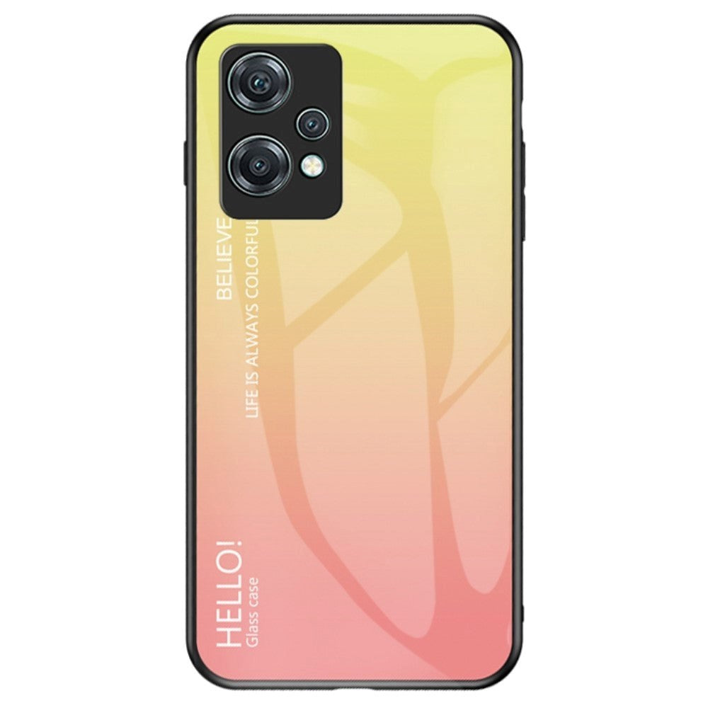 OnePlus Nord CE 2 Lite (5G) Case with Glass Back - Hello - Yellow / Pink