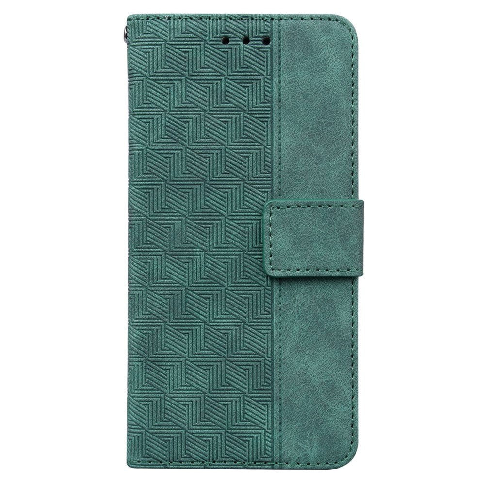 OnePlus Nord 2T (5G) Flip Case with Wallet & Strap - Geometry Pattern - Green