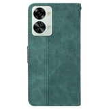 OnePlus Nord 2T (5G) Flip Case with Wallet & Strap - Geometry Pattern - Green