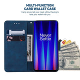 OnePlus Nord 2T (5G) Flip Case with Wallet & Strap - Geometry Pattern - Blue