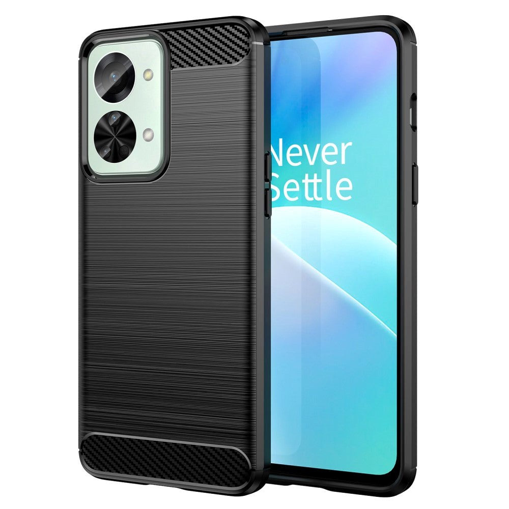 OnePlus Nord 2T (5G) Brushed Carbon Fiber Flexible Plastic Case - Black