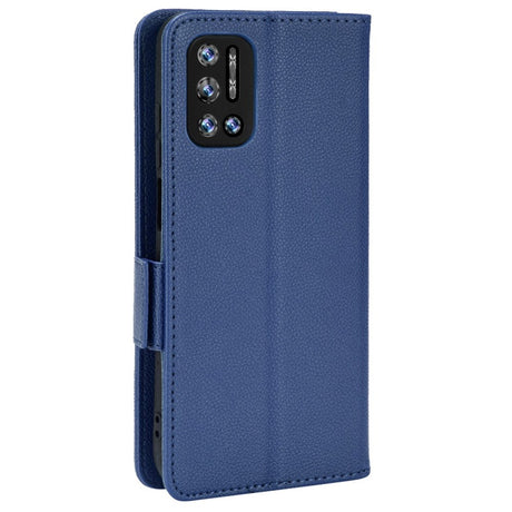 Doogee N40 Pro Litchi Leather Wallet Case - Blue