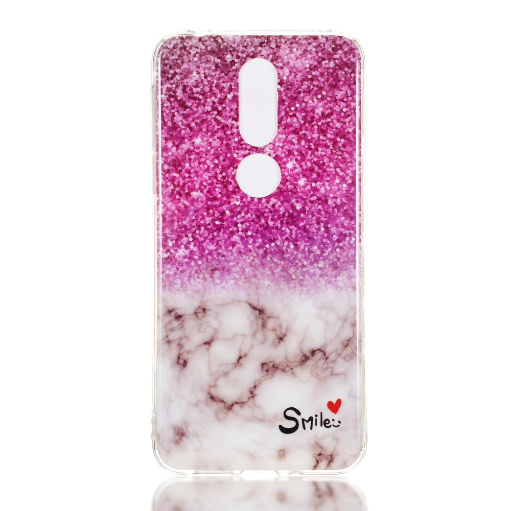 Nokia 7.1 Flexible Marble Case Pink