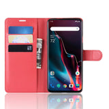 OnePlus 7 Pro Litchi Texture Leather Wallet Case Red