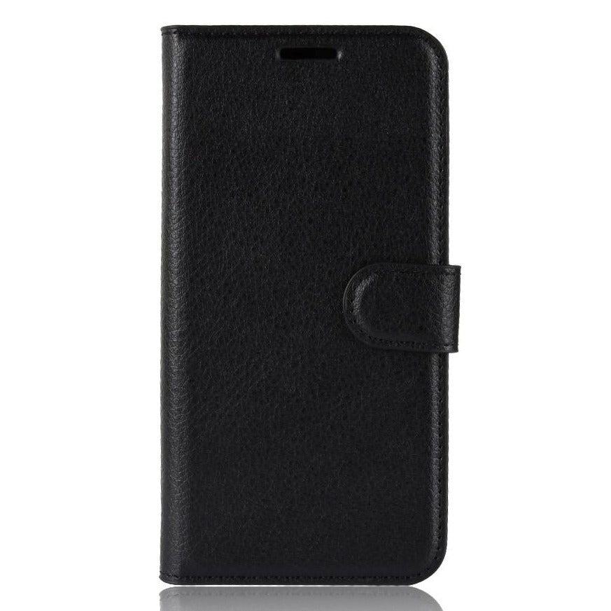 Nokia 2.3 Litchi Leather Wallet Case - Black