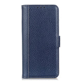 Nokia 1.3 Litchi Skin Leather Wallet Case - Blue