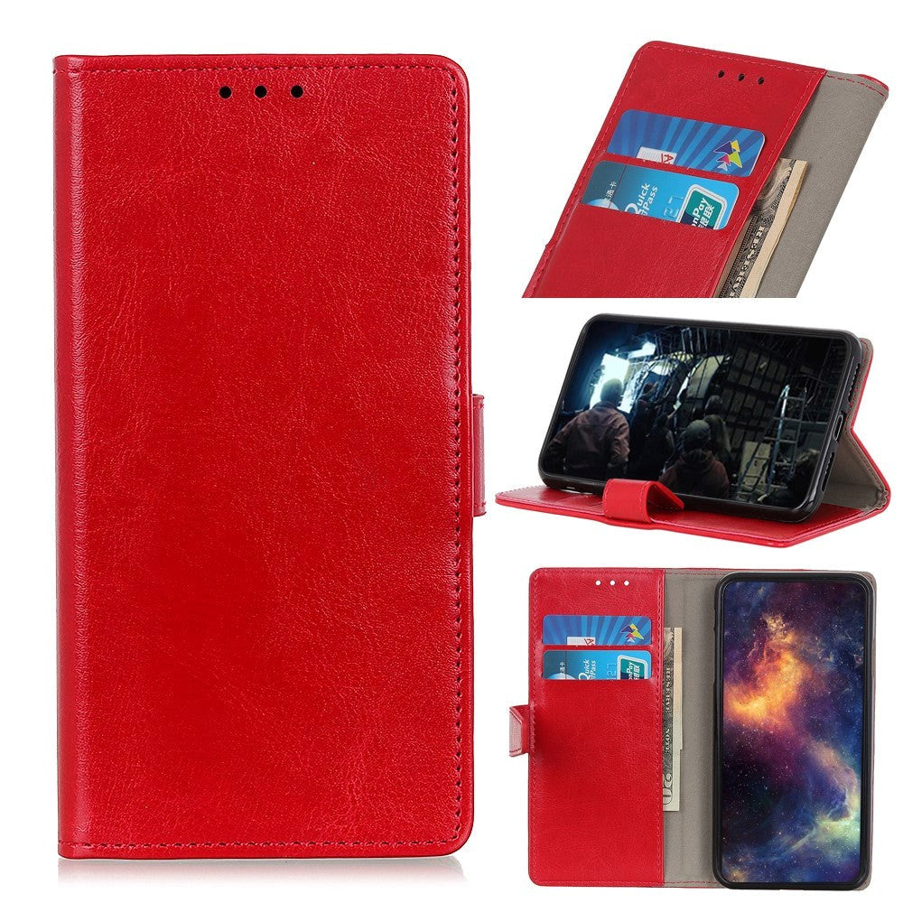 Nokia 1.3 Classic Leather Flip Case w. Stand & Card Holder - Red