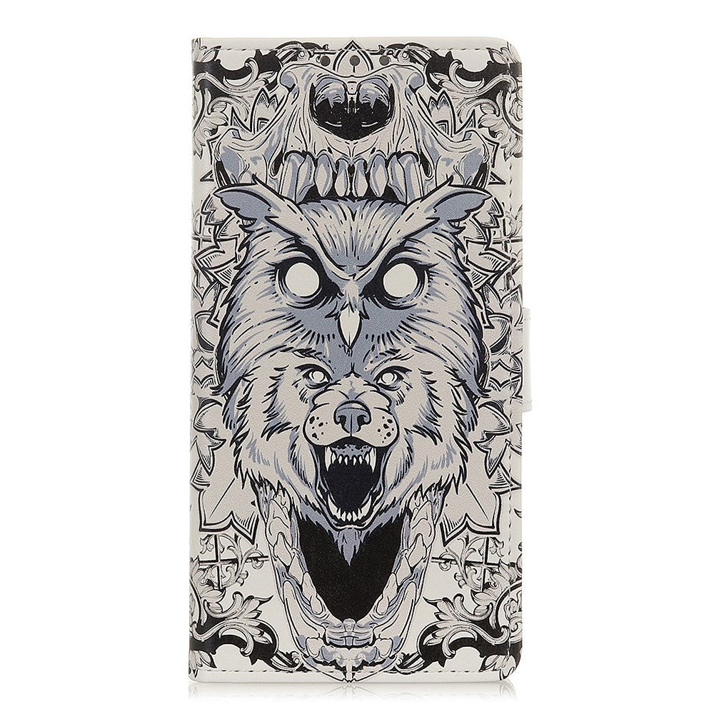 Nokia 1.3 Leather Wallet Case Abstract Owl and Wolf