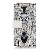 Nokia 1.3 Leather Wallet Case Abstract Owl and Wolf