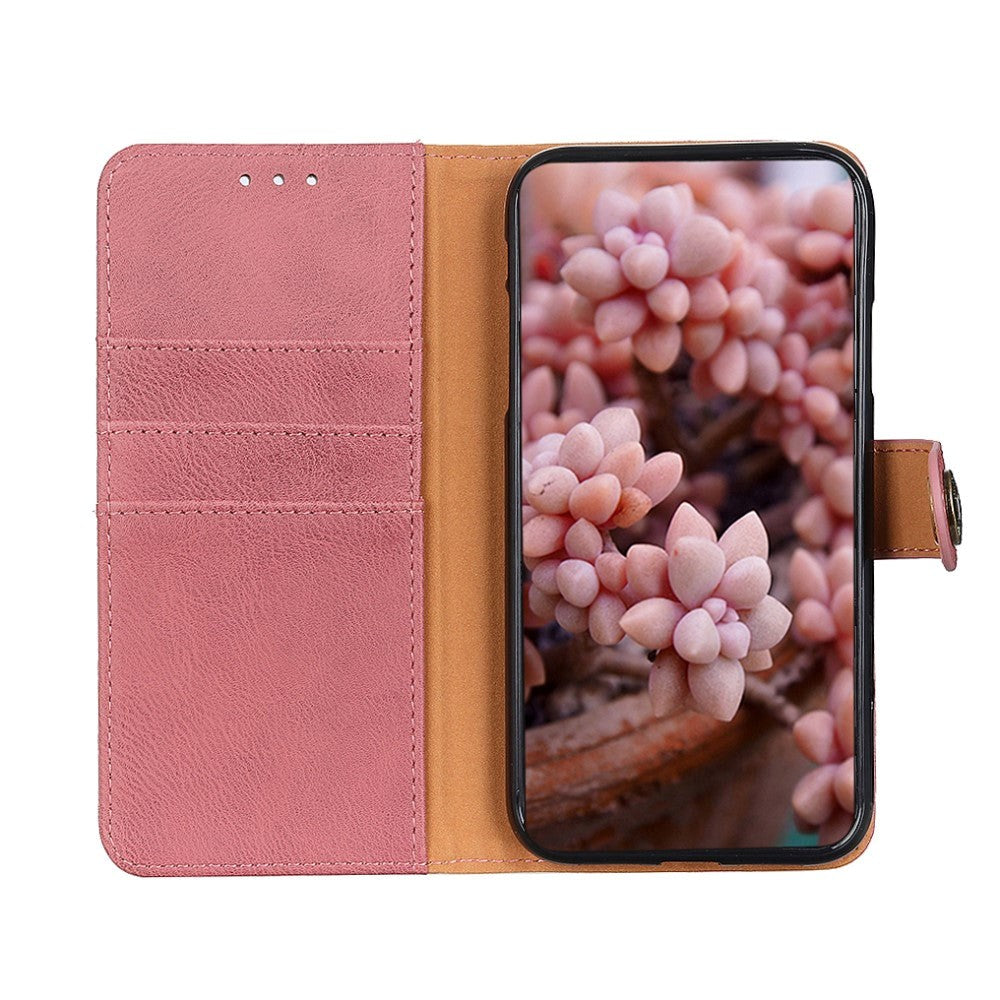 Nokia 5.3 KHAZNEH Retro Leather Wallet Case - Pink