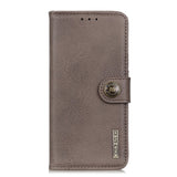 Nokia 5.3 KHAZNEH Retro Leather Wallet Case - Grey