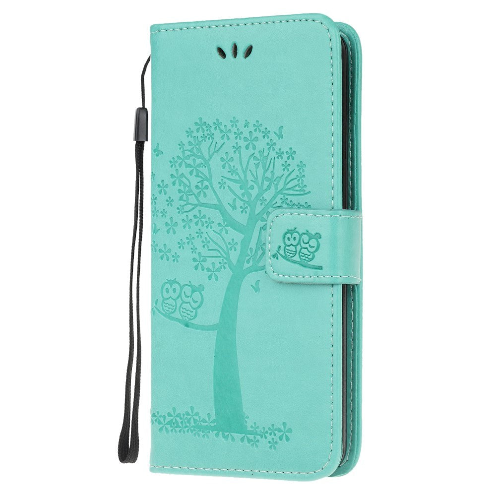 Nokia 5.3 Leather Wallet Case - Owls in Wood Green