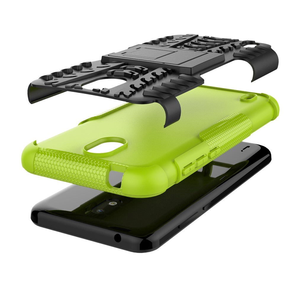 Nokia 1.3 Cool Tyre Tough Case w. Stand - Black / Green