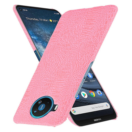 Nokia 8.3 (5G) Leather Case Plastic Crocodile Texture - Pink