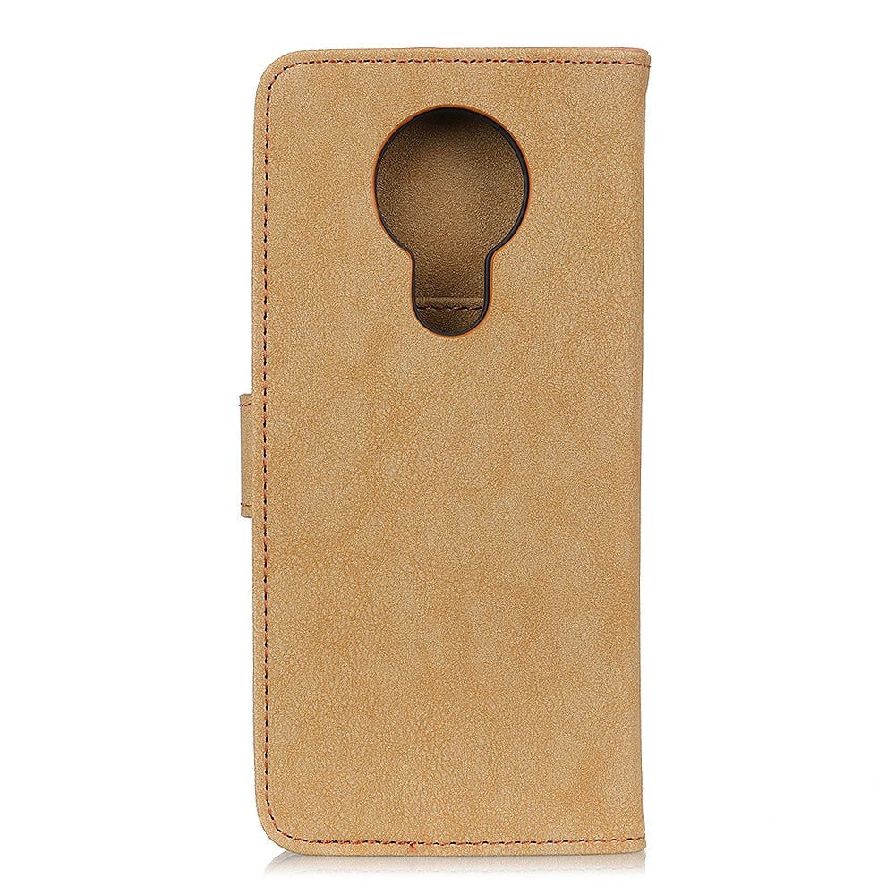 Nokia 3.4 KHAZNEH Retro Leather Wallet Case - Khaki