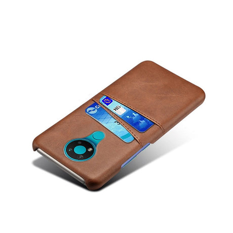 Nokia 3.4 Leather Coated Plastic Case w. Card holder - Brown