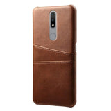 Nokia 2.4 Leather Case with Plastic Card holder - Brown