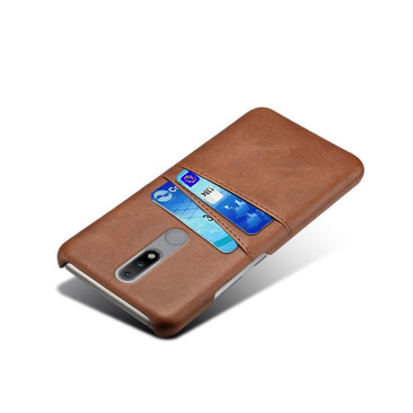 Nokia 2.4 Leather Case with Plastic Card holder - Brown