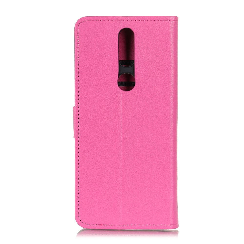 Nokia 2.4 Litchi Leather Wallet Case - Pink