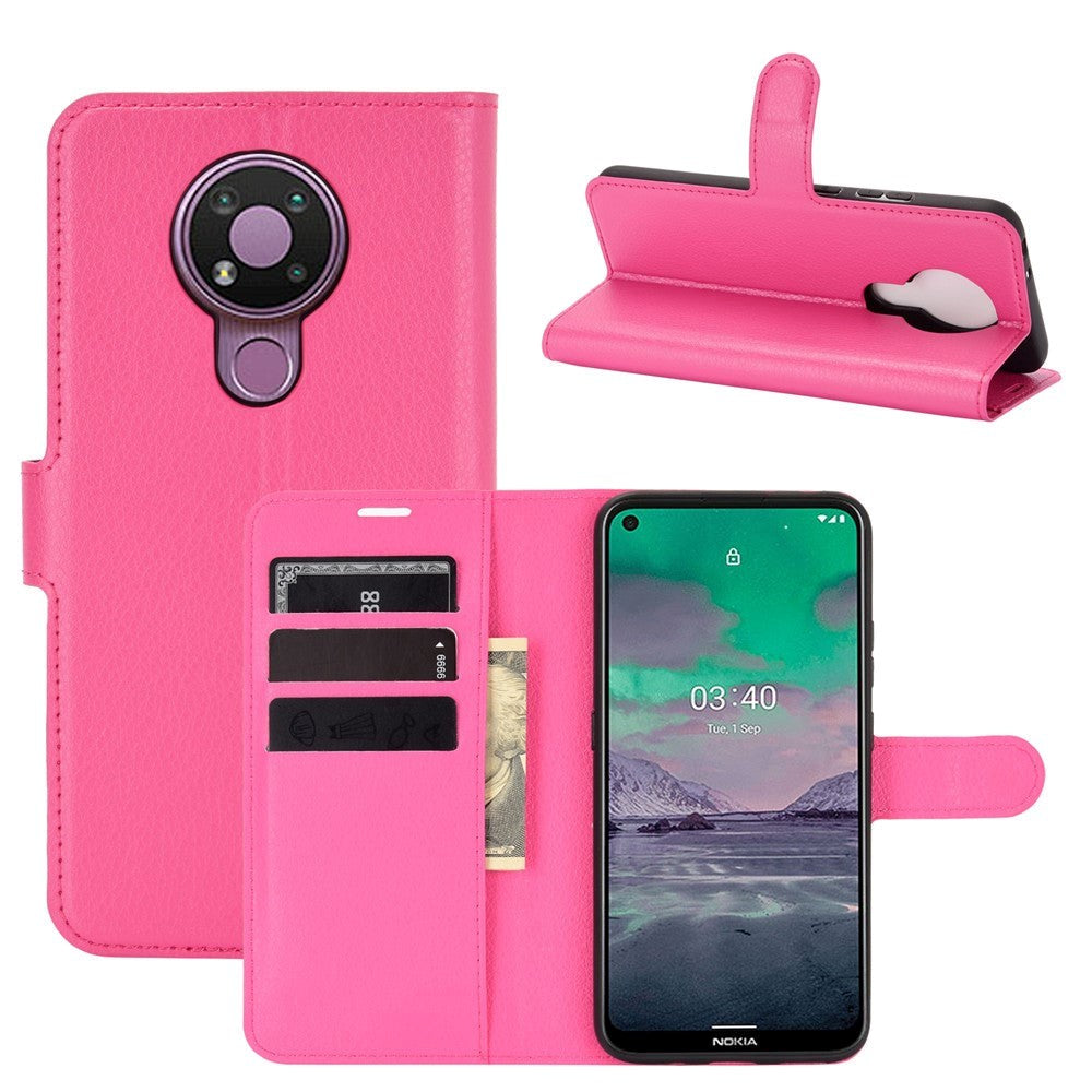 Nokia 3.4 Classic Leather Wallet Case - Pink