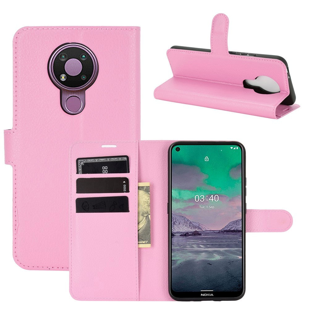 Nokia 3.4 Classic Leather Wallet Case - Pink