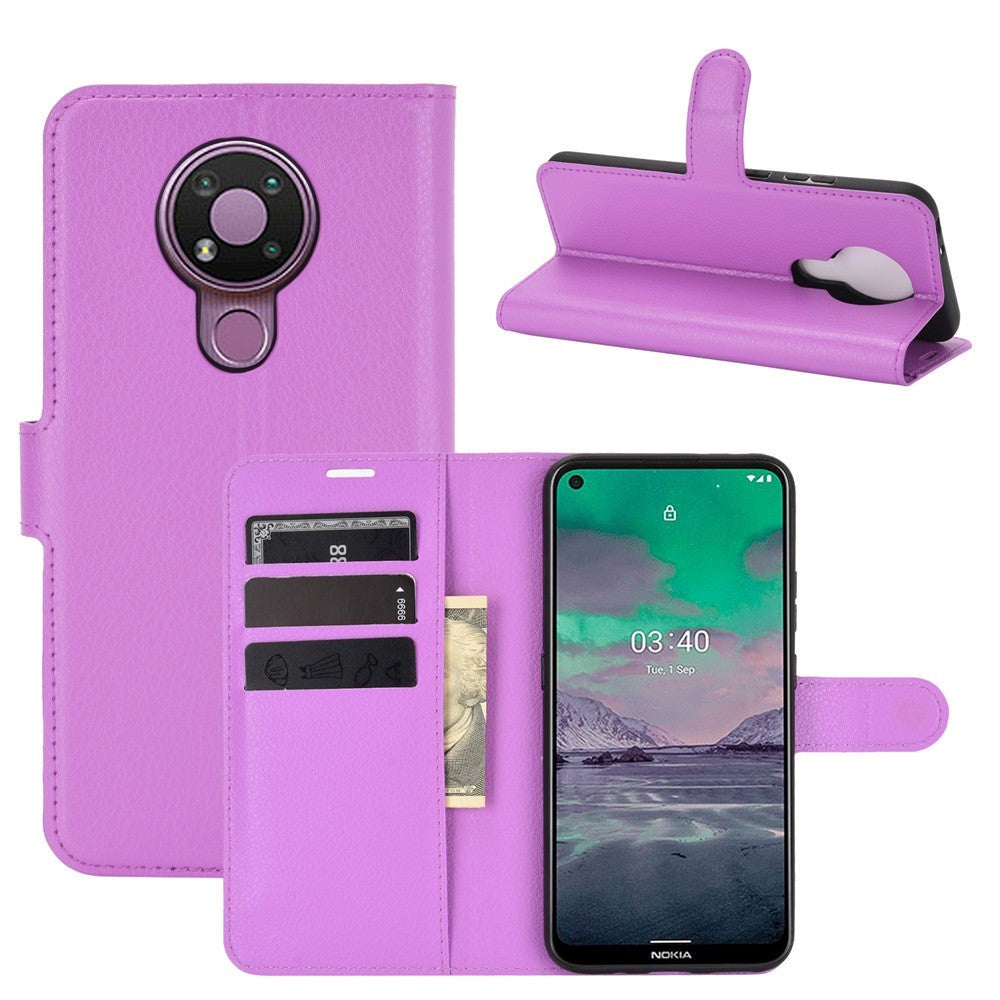 Nokia 3.4 Classic Leather Wallet Case - Purple