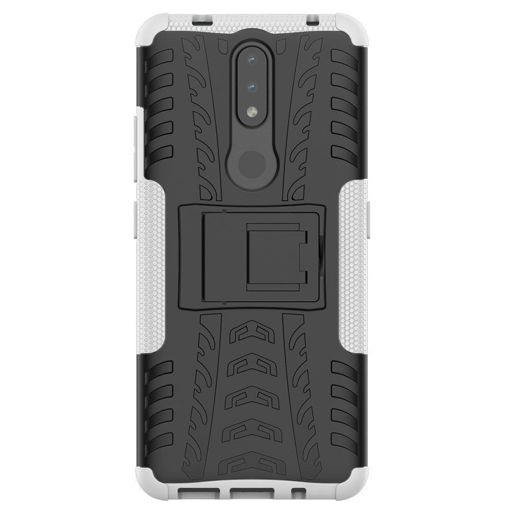 Nokia 2.4 Hybrid Tough Case w. Kickstand - Black / White