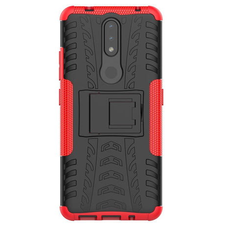 Nokia 2.4 Hybrid Tough Case w. Kickstand - Black / Red