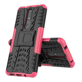 Nokia 2.4 Hybrid Tough Case w. Kickstand - Black / Pink