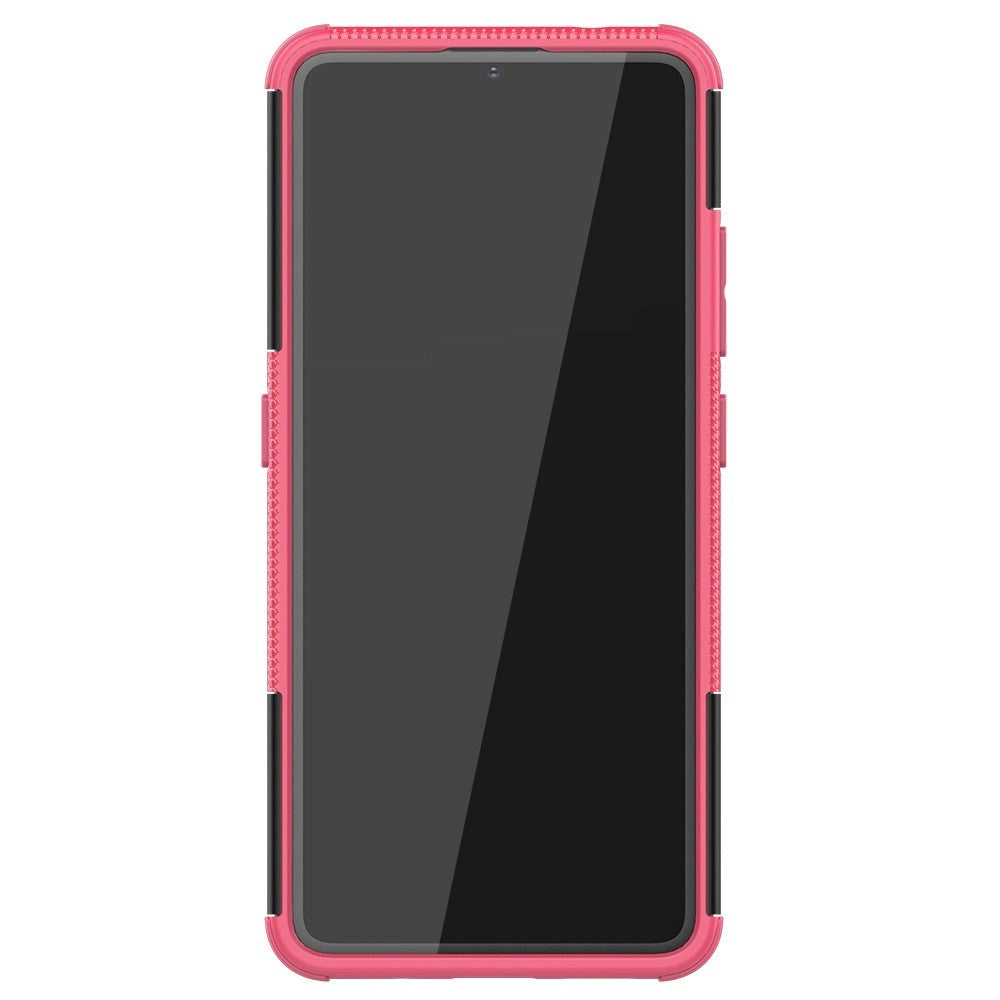 Nokia 2.4 Hybrid Tough Case w. Kickstand - Black / Pink