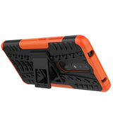 Nokia 2.4 Hybrid Tough Case w. Kickstand - Black / Orange