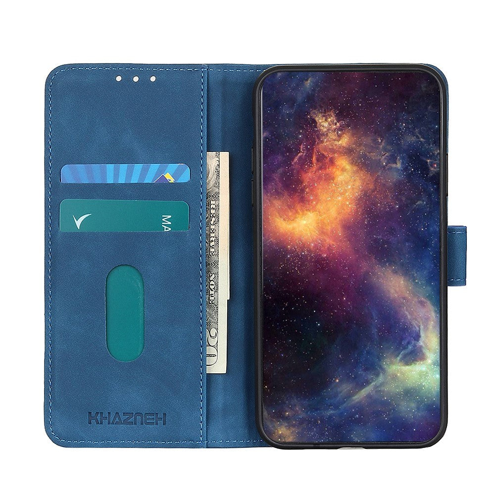 Nokia 1.4 KHAZNEH Retro Leather Wallet Case - Blue